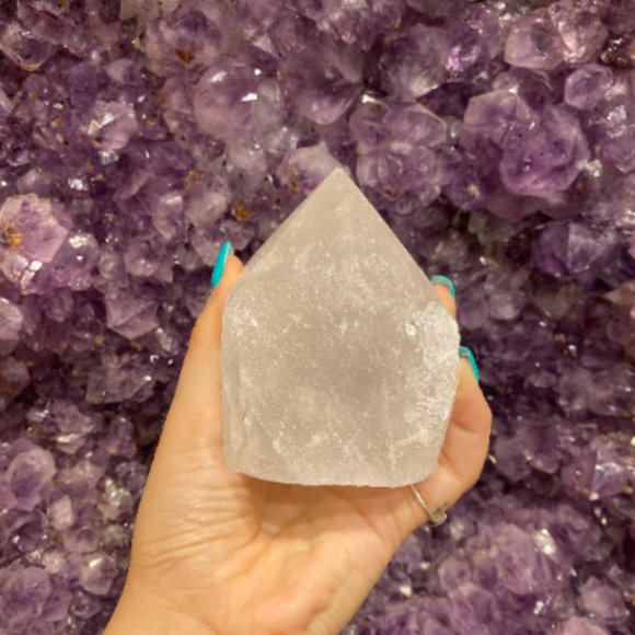 Clear Quartz Polished Point, Healing Stone, Office Decor, Boho Artwork, Crown - Picture 2 of 4